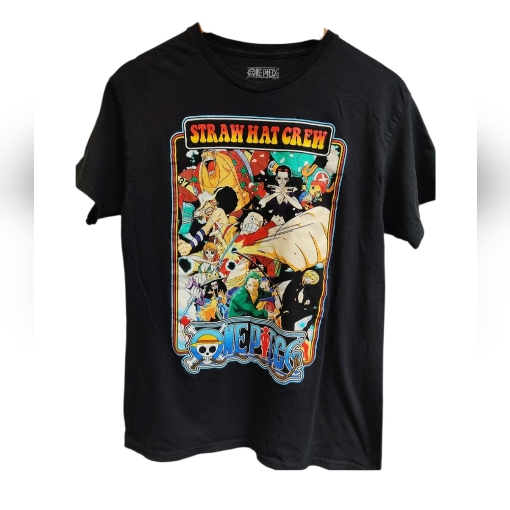 Straw Hat Crew Small T-Shirt - Black with Colorful Graphics New